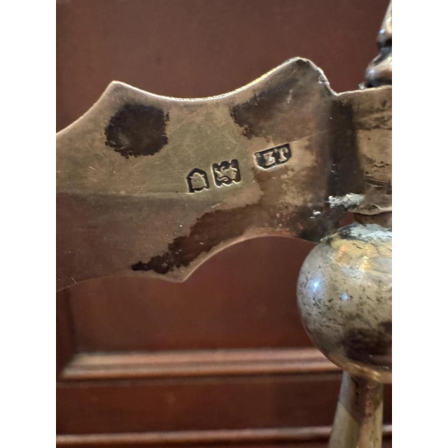 Metal Antique Sterling Silver Spice Tower- English Hallmarks- Judaica For Sale - Image 7 of 8