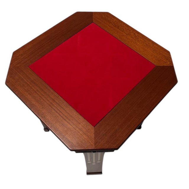 Brown Antique Game Table, 1900s For Sale - Image 8 of 17