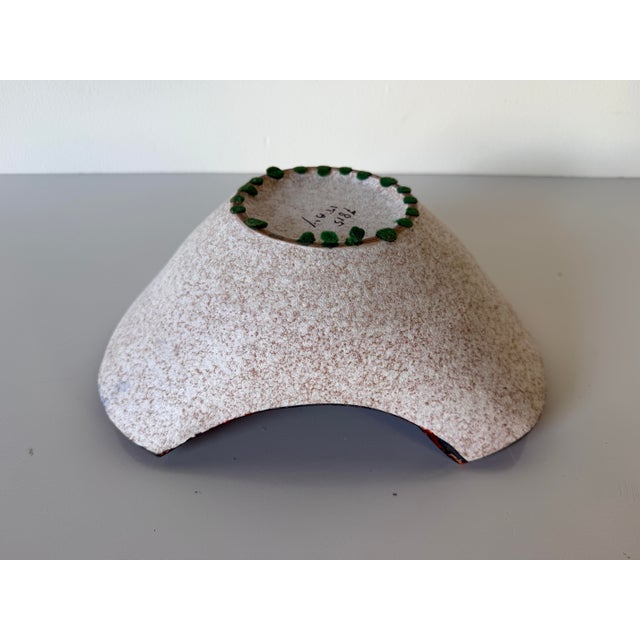 1960s Mid-Century Modern Marcello Fantoni Style Italian Hand-Painted Ceramic Sculptural Bowl For Sale - Image 12 of 12