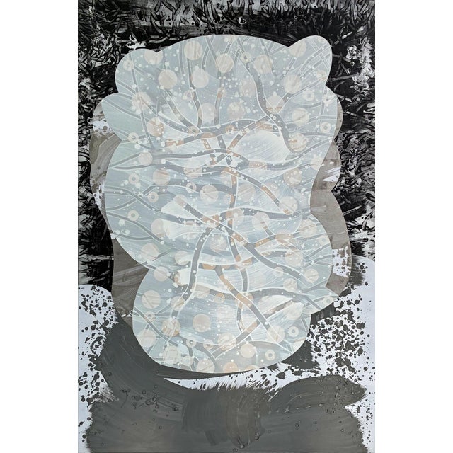 "Particle White" by Michael DesRosiers Polymer Paint on MDF Panel ( 2022) For Sale