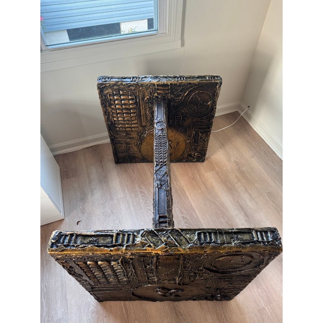 Bronze 1960s Brutalist Dining Table Base - Manner of Adrian Pearsall / Paul Evans For Sale - Image 8 of 12