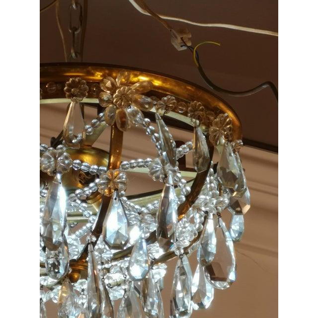 Vintage Crystal Light Fixture, 1950s For Sale - Image 14 of 16