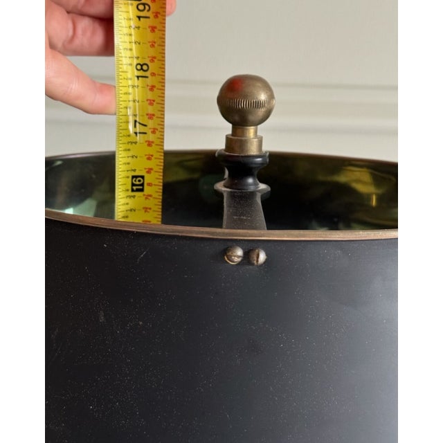 Vintage Egyption Style Griffin Sphinx Sculpture Gold and Black Table Lamp With Black Metal Shade 17.5x10” For Sale - Image 9 of 10