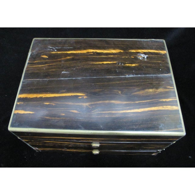 Early 20th Century Victorian Antique Coromandel Wood Travel Desk or Vanity Box For Sale - Image 5 of 9