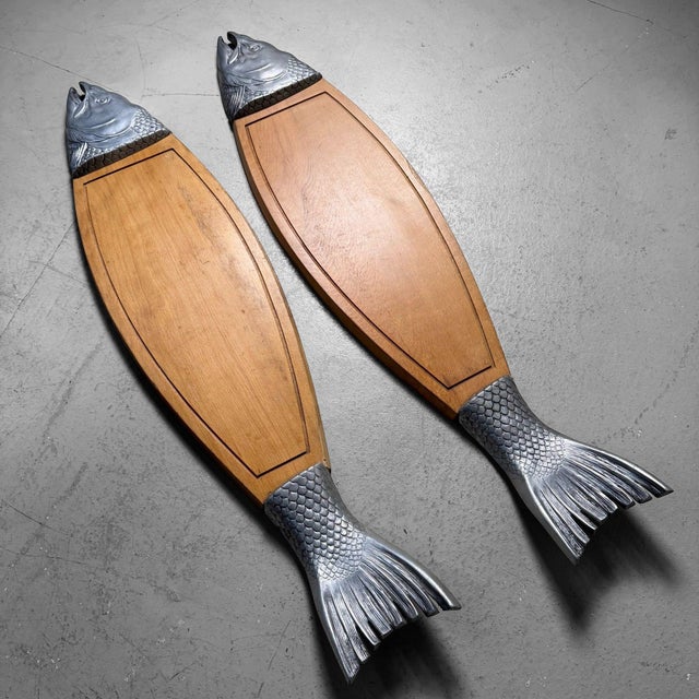 Vintage Fish-Shaped Serving Board Salmon, Japan, 1960s For Sale - Image 17 of 18