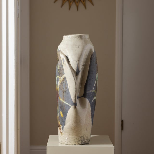 1990s Monumental Abstract Sculptural Studio Ceramic Vessel, 27" For Sale - Image 5 of 15