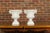 White Pair of Blanc de Chine Midcentury Urns with Rams Heads and Ivy Leaves For Sale - Image 8 of 12