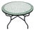 48" Handcrafted White and Green Moroccan Mosaic Table For Sale