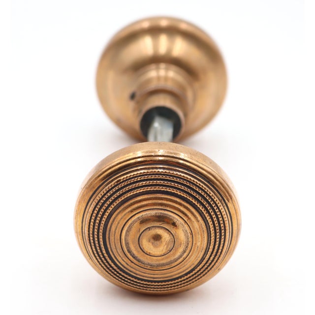 1910s Pair of 1910s Corbin At&t Polished Brass Passage Door Knobs For Sale - Image 5 of 6