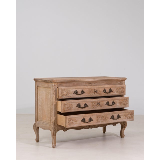 Mid 20th Century Mid 20th Century France Louis XV Antique White Wood Chests of Drawers For Sale - Image 5 of 11