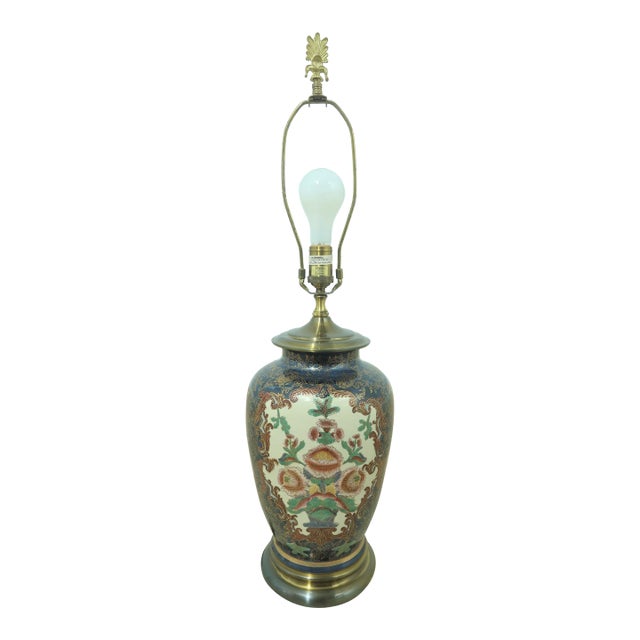 Wildwood Chinoiserie Design Crackle Porcelain Table Lamp For Sale