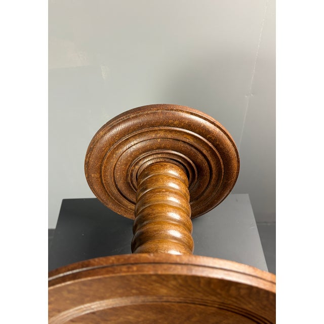 Chunky Low Turned Wood Brutalist Side Table in the style of Charles Dudouyt, 1950s For Sale - Image 10 of 17