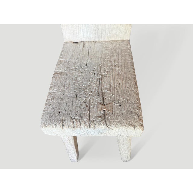 2010s Andrianna Shamaris St. Barts Sculptural Teak Wood Chair For Sale - Image 5 of 5