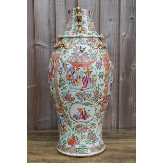 Antique Chinese Qing Dynasty Famille Rose Porcelain Vase, 1800s For Sale - Image 3 of 18