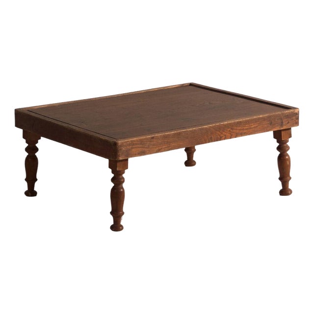 Vintage Japanese Folding Low Table in Wood, Japan, 1920 For Sale