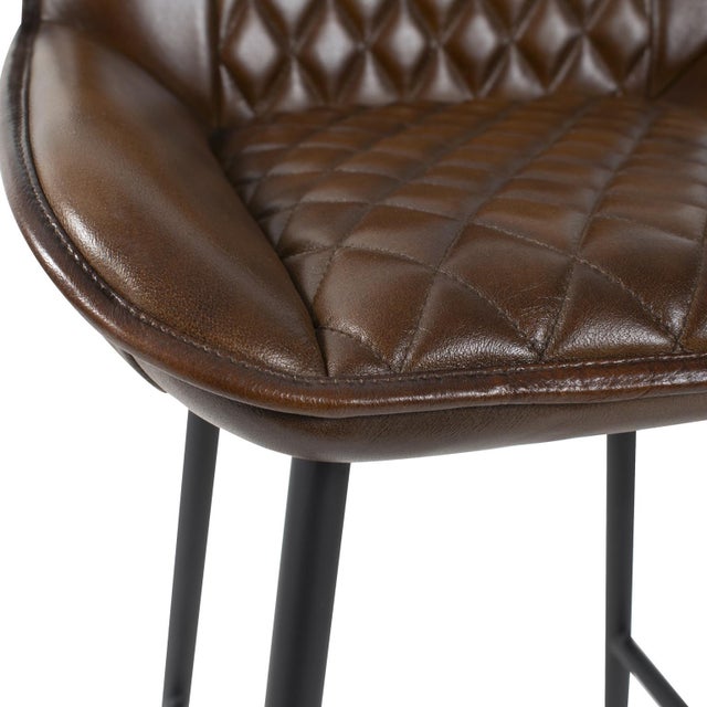 Metal Hobart Leather Chair For Sale - Image 7 of 11