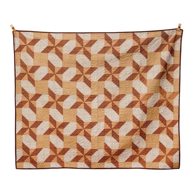 Brown Geometric Quilt For Sale