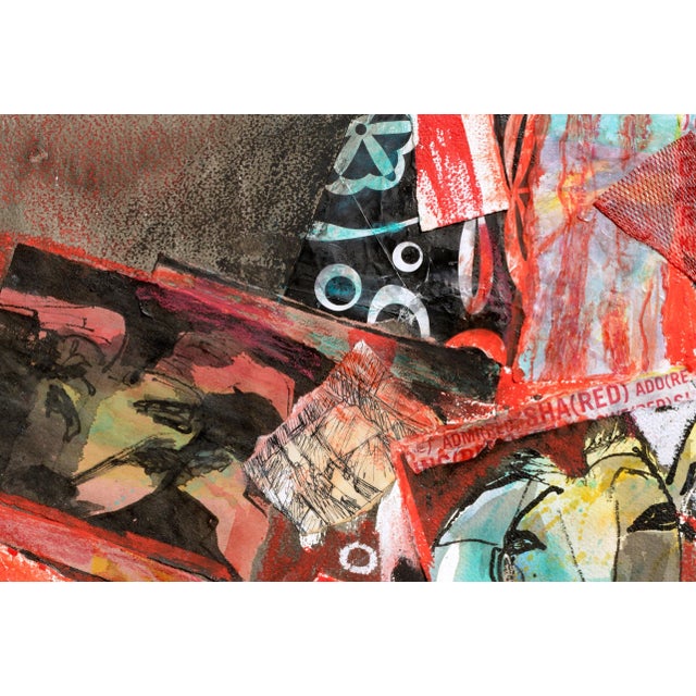 Abstract Expressionism Karen Druker Red Goat Collage circa 2010 For Sale - Image 3 of 9