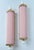 Vintage Art Deco Light Old Lamp Wall Sconces Fixture Brass & Pink Glass Rod Ship Light - Pair For Sale - Image 4 of 5