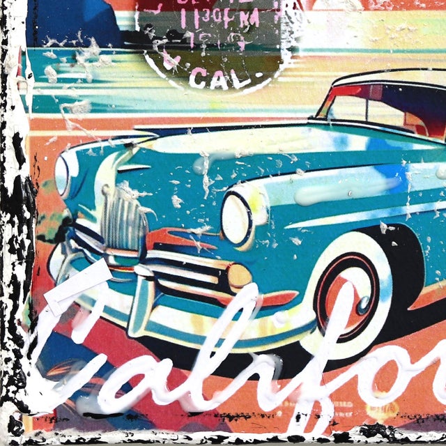 Malibu, California - Abstract Colorful Textural City Collage Original Artwork by Marion Duschletta For Sale - Image 4 of 9