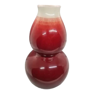 Vintage Signed Stamped Chinese Oxblood Double Gourd Vase