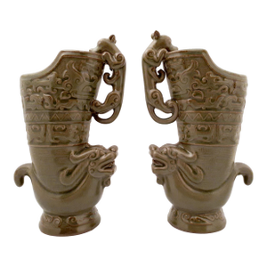 Song Chinese Long Quan Kiln Porcelain Wine Cups
