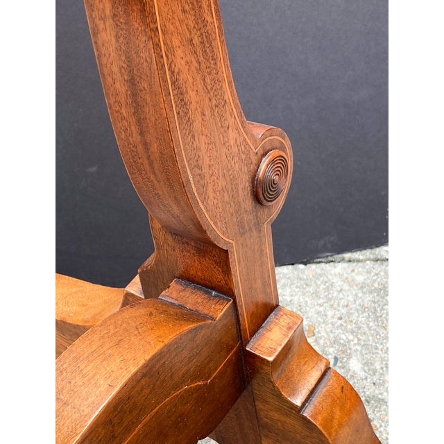 English Cheval or Dressing Mirror of Inlaid Mahogany in the Queen Anne Style For Sale - Image 10 of 10