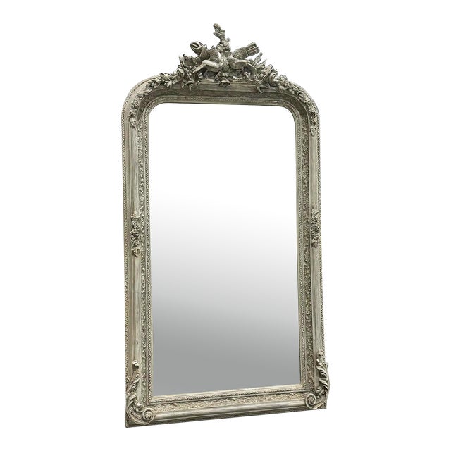 French Style Gray Birds Wall Mirror For Sale