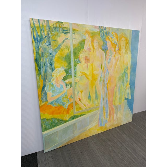 Design Plus Gallery presents an Original Figural Painting by Philip Dizick. The large format piece depicts a group in a...