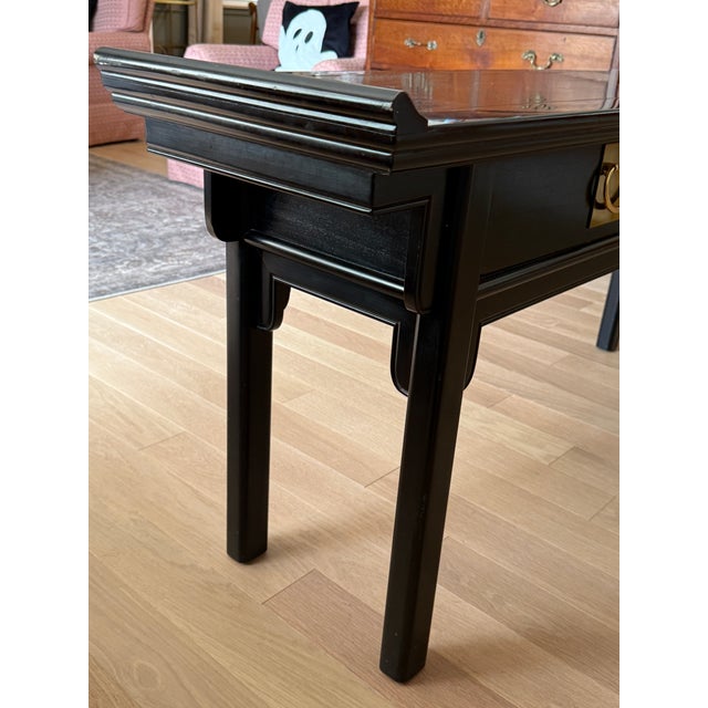 Century Furniture Black Lacquered Chin Hua Console Table For Sale - Image 12 of 13