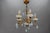 Italian Florentine Gilt Metal and White Opalescent Glass Five-Light Chandelier, 1970s For Sale - Image 17 of 18