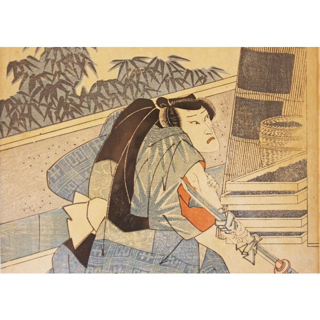Japanese Circa 1860 Japanese Woodblock Print by Utagawa Kunisada For Sale - Image 3 of 6