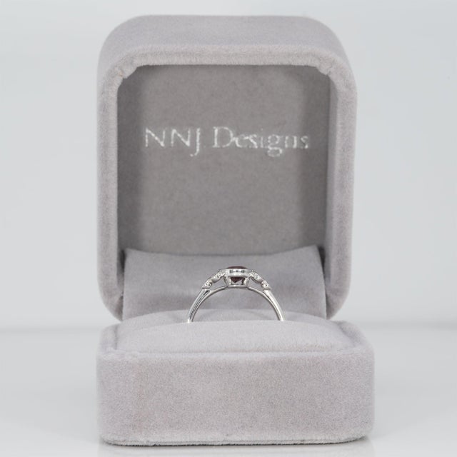 Purple Spinel Ring With Earth-Mined Diamond Accents in Solid 14k Gold, Size 6.75 For Sale - Image 4 of 9
