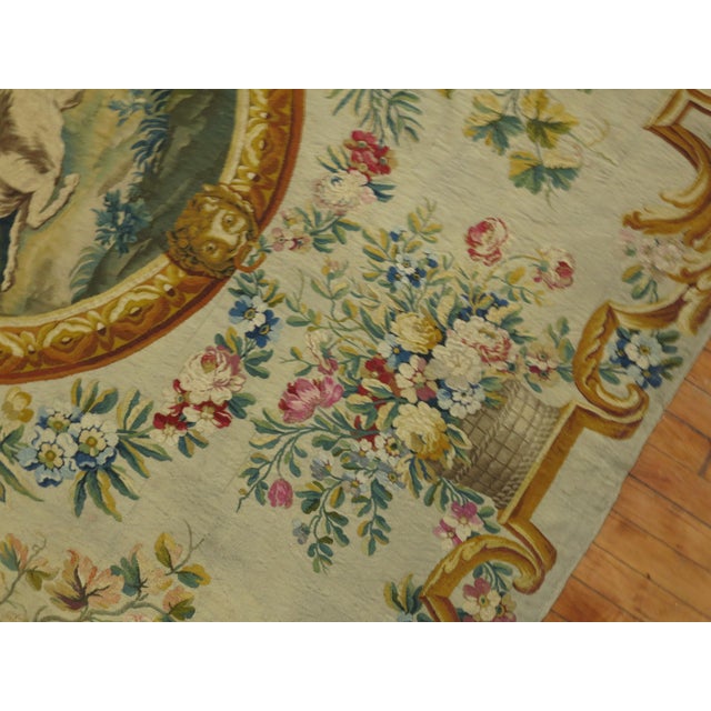 Early 21st Century Silk and Wool 18th Century French Aubusson Tapestry Panel from France For Sale - Image 5 of 6
