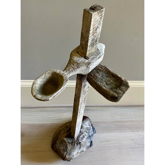 Tan Antique Oil Lamp Stand For Sale - Image 8 of 11