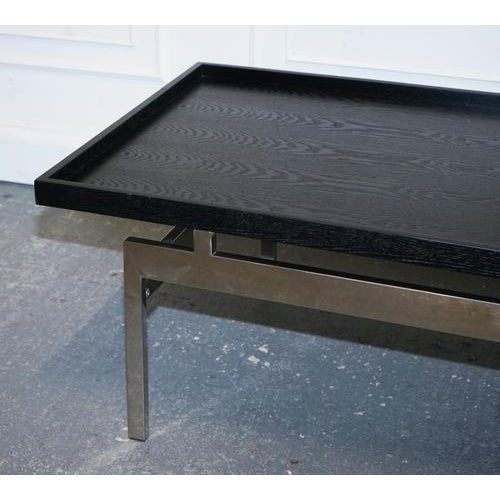 Art Deco Black Top and Stainless Steel Coffee Table from Casa Padrino For Sale - Image 5 of 15