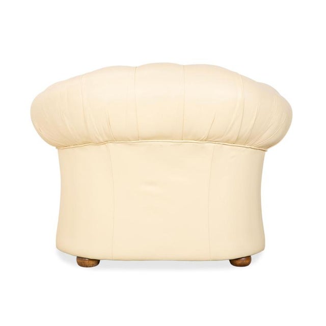 Vintage Centurion Chesterfield Armchair in Cream Leather For Sale - Image 15 of 17