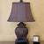 Asian Inspired Black & Brown Porcelain Medallion Table Lamp With Shade For Sale - Image 16 of 18