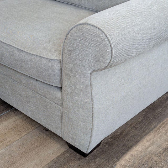 Gray Pottery Barn Pearce Transitional Roll Arm Sofa For Sale - Image 8 of 10