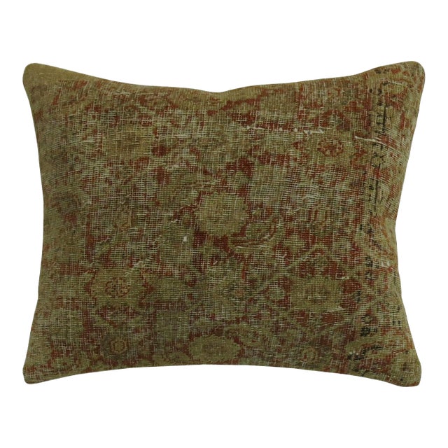 Antique Tabriz Rug Pillow For Sale