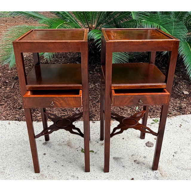 Wood Pair George III Flame Mahogany Side Tables For Sale - Image 7 of 11