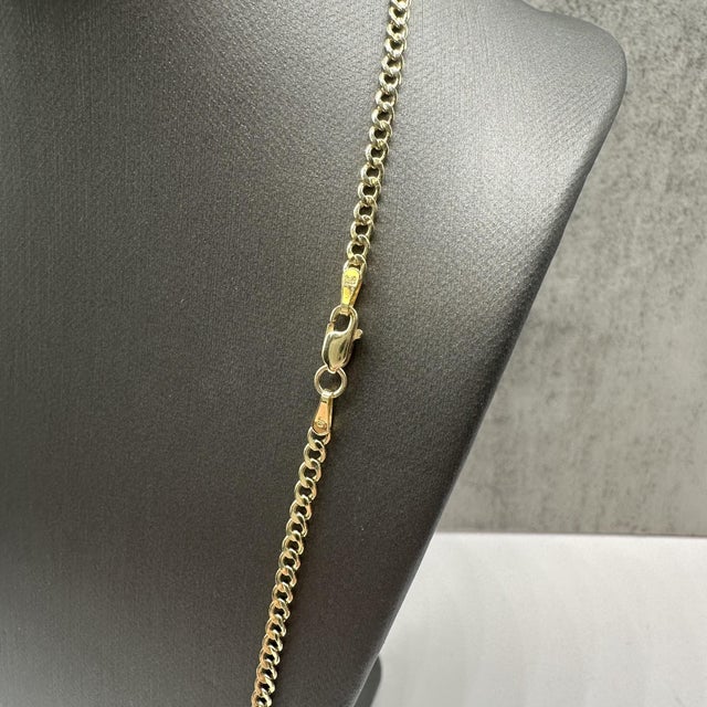 Contemporary 14kt Yellow Gold Curb Chain – 18in, 2.6mm, New For Sale - Image 3 of 4