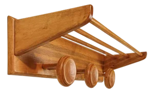 Mid 20th Century Italian Blonde Wooden Wall Coat Rack and Hat Stand by Fraber, 1960s