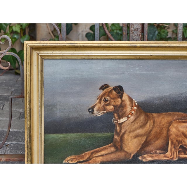 Early 20th Century Antique British Oil Dog Portrait by Edward Aistrop in Gilt Frame, circa 1900 For Sale - Image 5 of 12