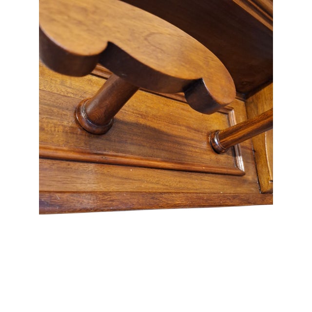 Antique Italian Wall Coat Hanger in Walnut, 1890s For Sale - Image 5 of 10