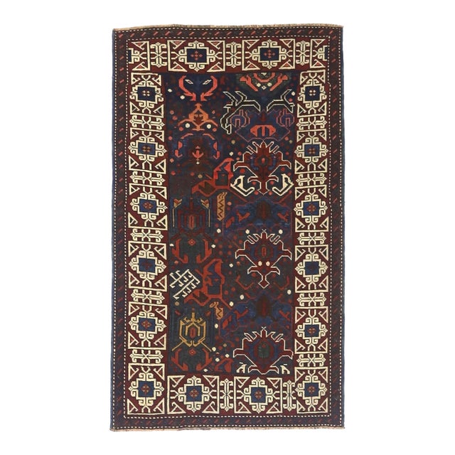 Antique Caucasian Kuba Bijov Rug 2'7" X 4’6” For Sale