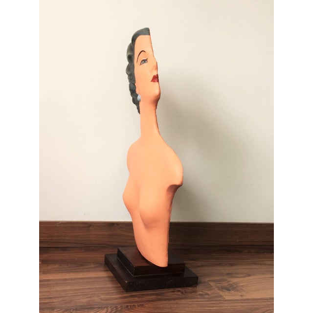 Art Deco Early 20th Century Art Deco Plaster Bust Mannequin For Sale - Image 3 of 6