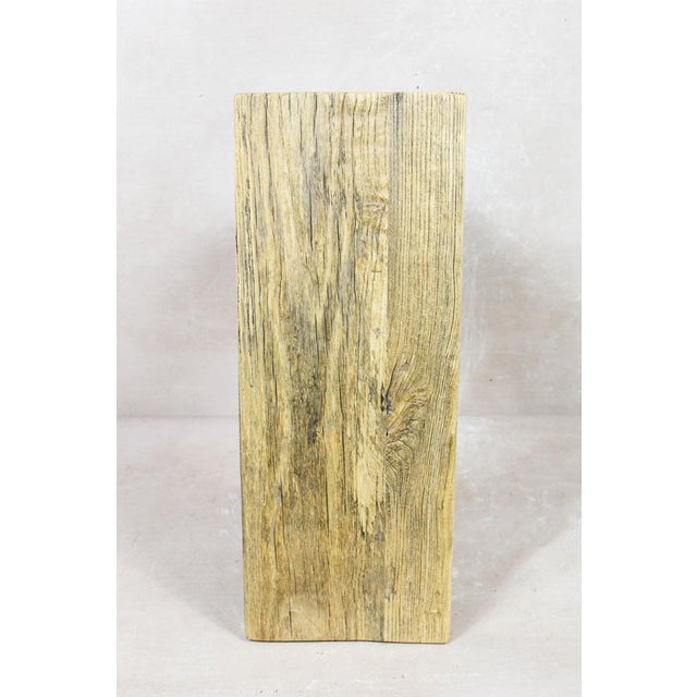 Rustic Vintage Rustic Square Stool in Elm Wood For Sale - Image 3 of 5