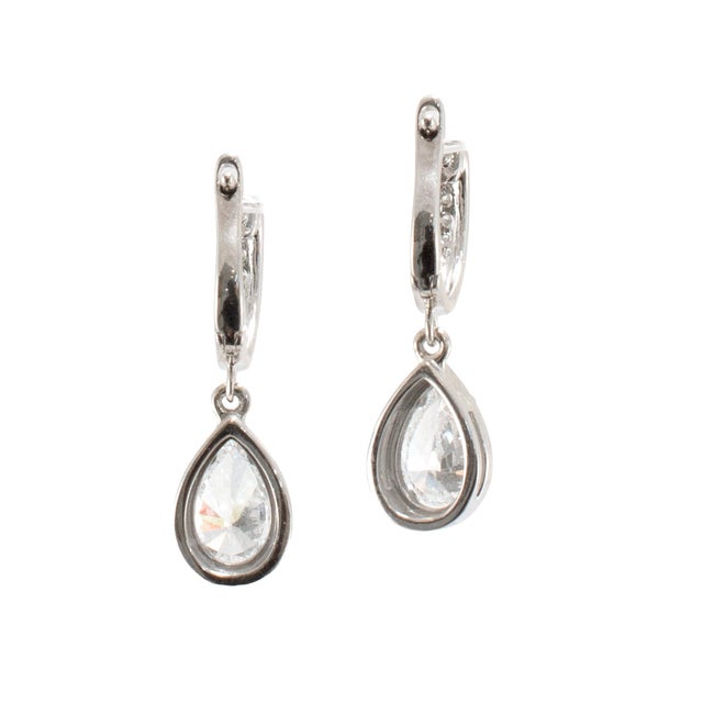 14k White Gold 1.64ctw Gia Pear Shape Halo Diamond Drop Dangle Earrings, A Pair For Sale In Houston - Image 6 of 12