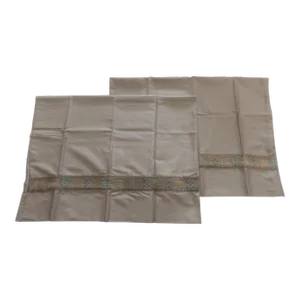 Standard Pillowcases With Antique Metallic Threads Trim - Set of 2